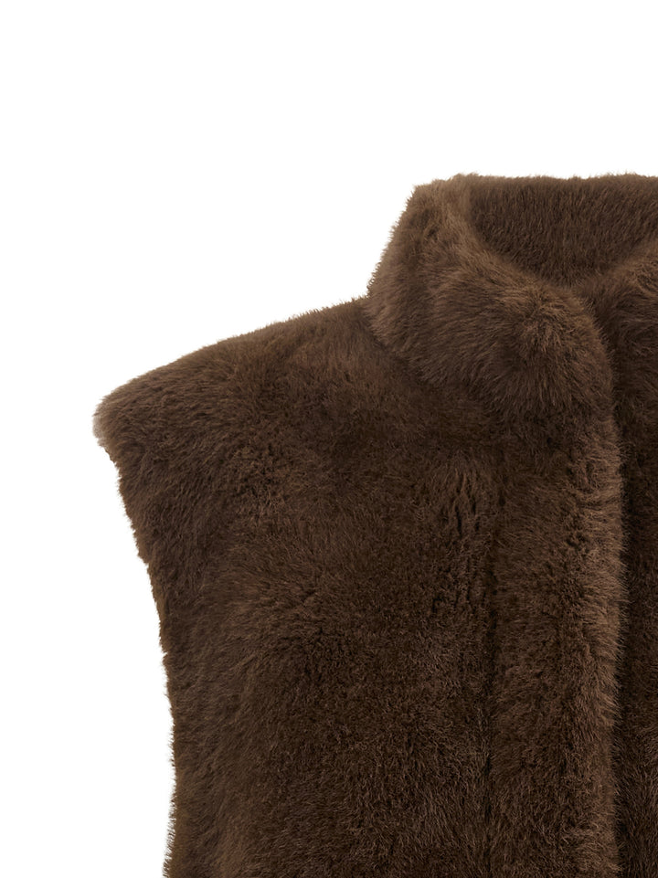Lou Andrea Eco-Fur Vest Gilet - Marrone | 85c3941e1ded72a7c0acc8f74c3abd319c5a41e0