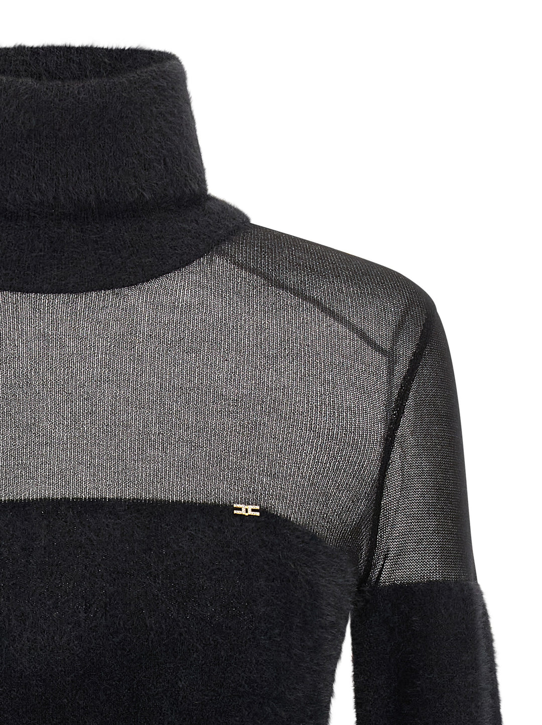 Elisabetta Franchi Brushed Insert Turtleneck Sweater Maglioni - Nero | da90d808d8fa17024cc30ac9f59565078a88a7cf