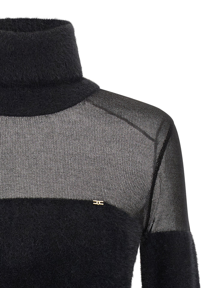 Elisabetta Franchi Brushed Insert Turtleneck Sweater Maglioni - Nero | da90d808d8fa17024cc30ac9f59565078a88a7cf