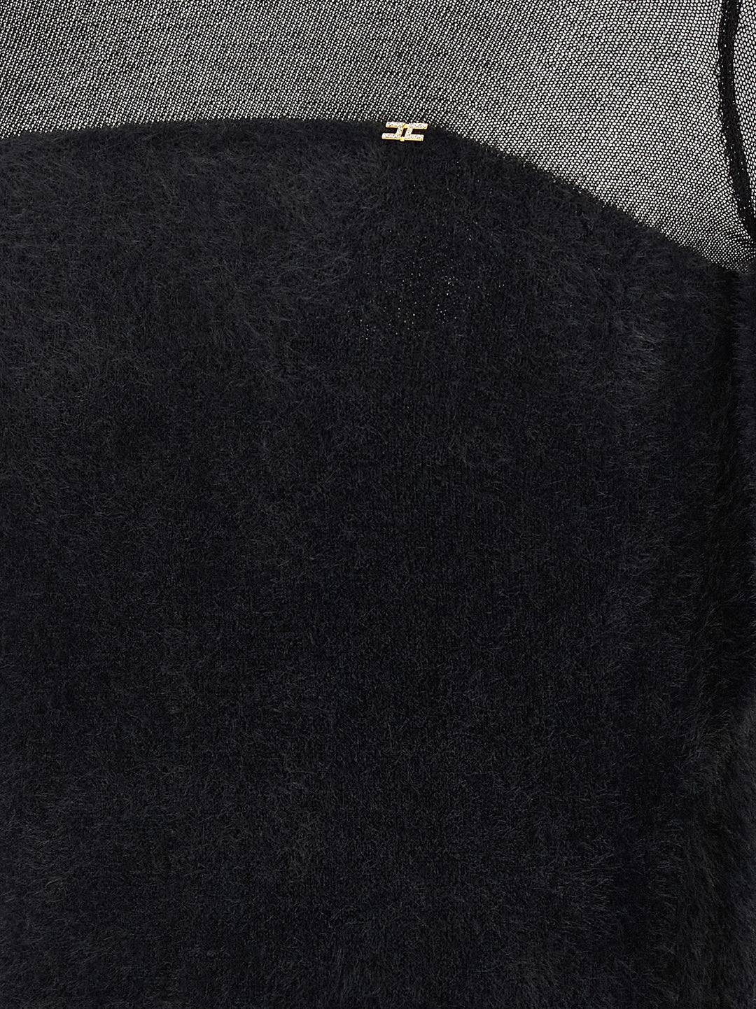 Elisabetta Franchi Brushed Insert Turtleneck Sweater Maglioni - Nero | 94cc45863b8535c4bac6eef3ec430a5ca86c14c5