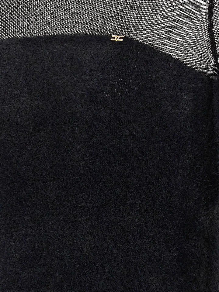 Elisabetta Franchi Brushed Insert Turtleneck Sweater Maglioni - Nero | 94cc45863b8535c4bac6eef3ec430a5ca86c14c5