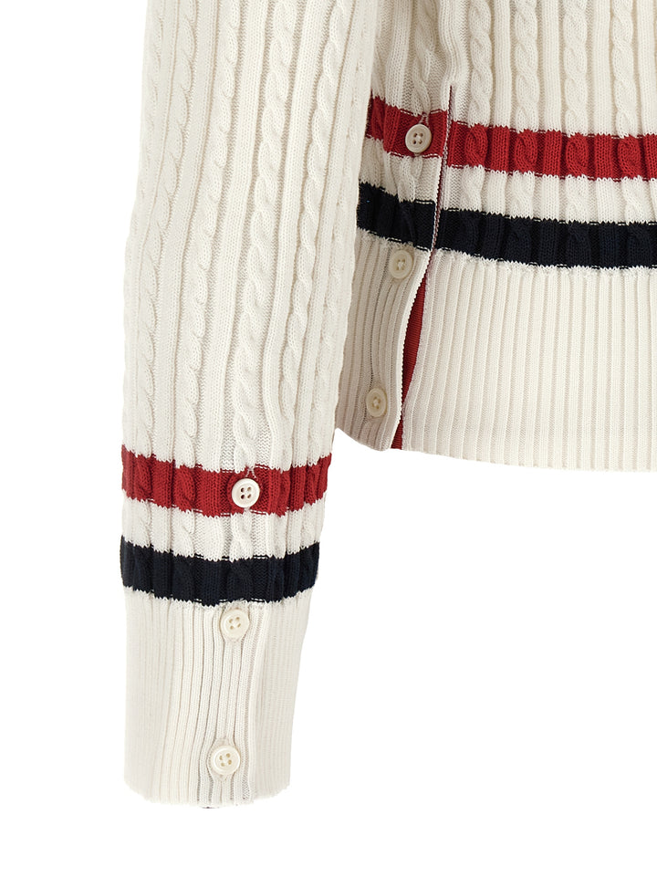 Thom Browne Rwb Intarsia Sweater Maglioni - Bianco | b9c7530241ff22fb407d84888750e452fca71147