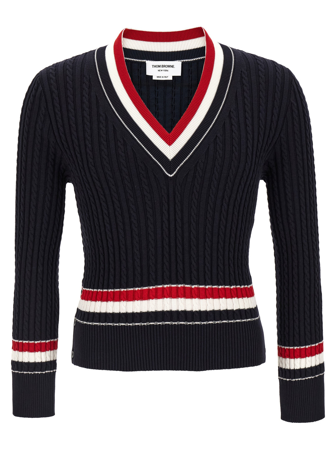 Thom Browne Rwb Intarsia Sweater Maglioni - Blu | 5b054ee9ca816fbc2f2932f1dfbdb688592b5606