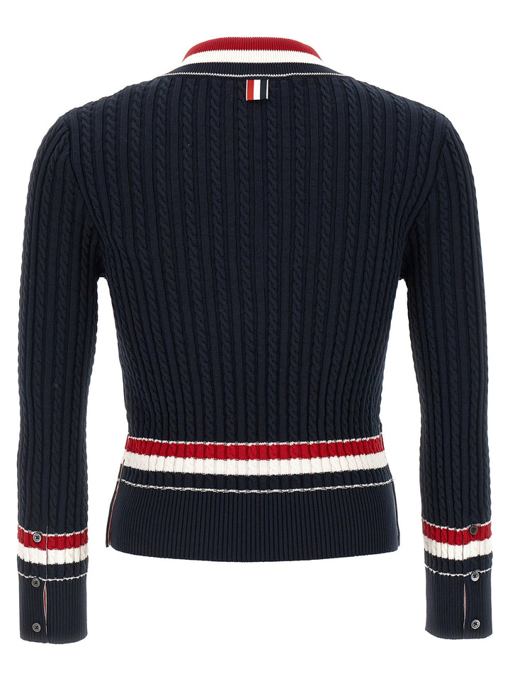 Thom Browne Rwb Intarsia Sweater Maglioni - Blu | 2964a0fbd17c2b768114518633b8754cc11061b2