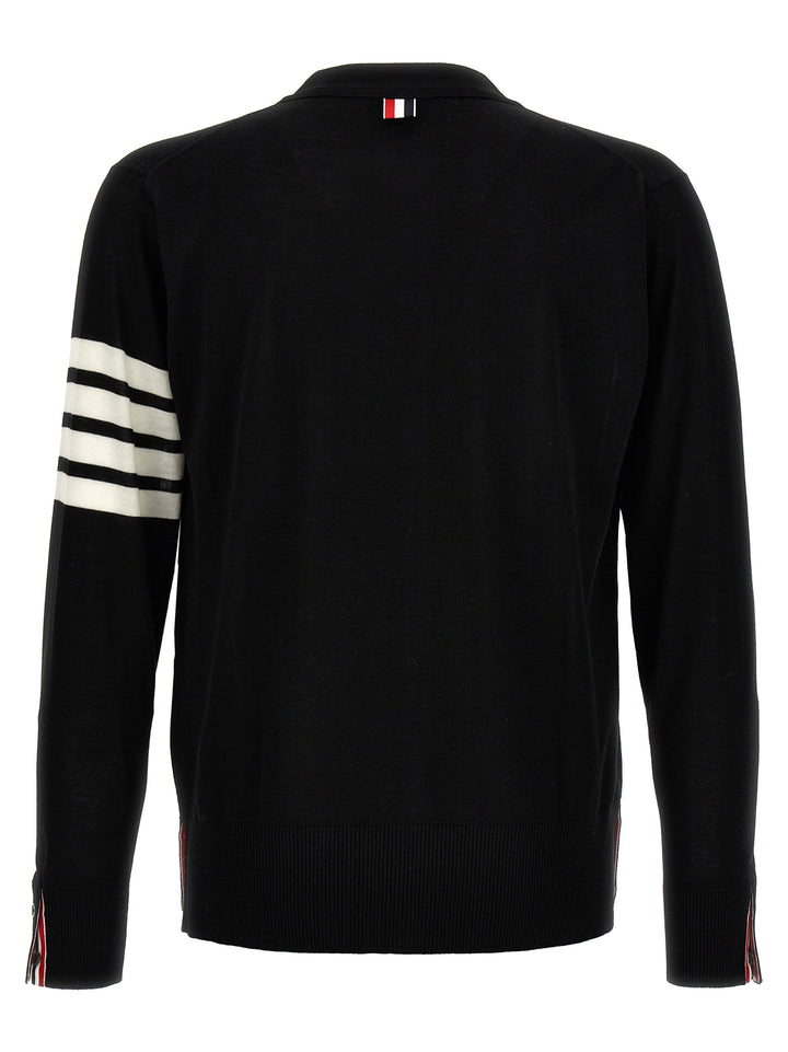 Thom Browne Merino Wool Cardigan Maglioni - Nero | a06a693217930374e92397ffdff0b38a25bf35a7