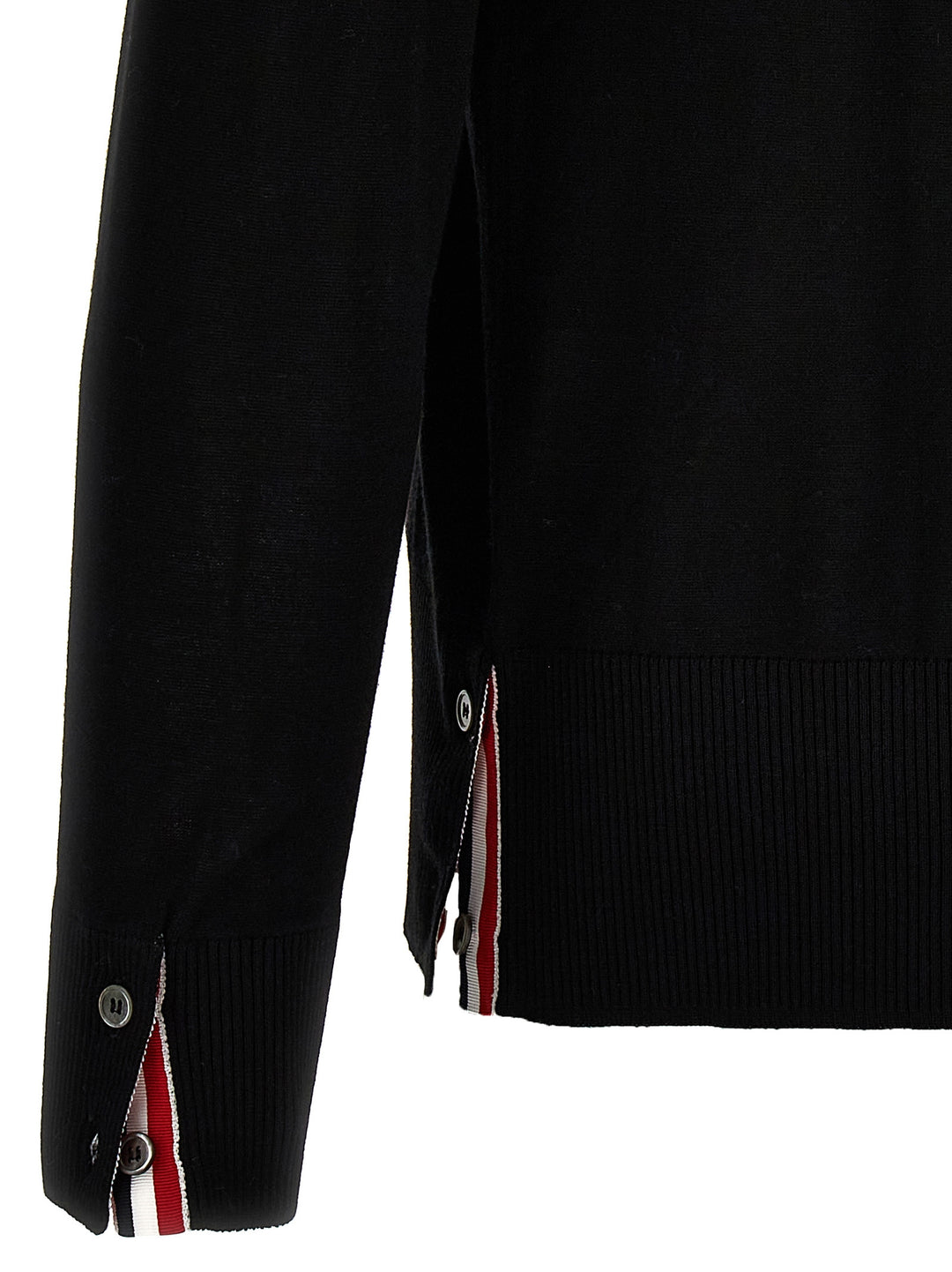Thom Browne Merino Wool Cardigan Maglioni - Nero | 1b6576627bd355fb1914f1a85b7113dc54c7578e
