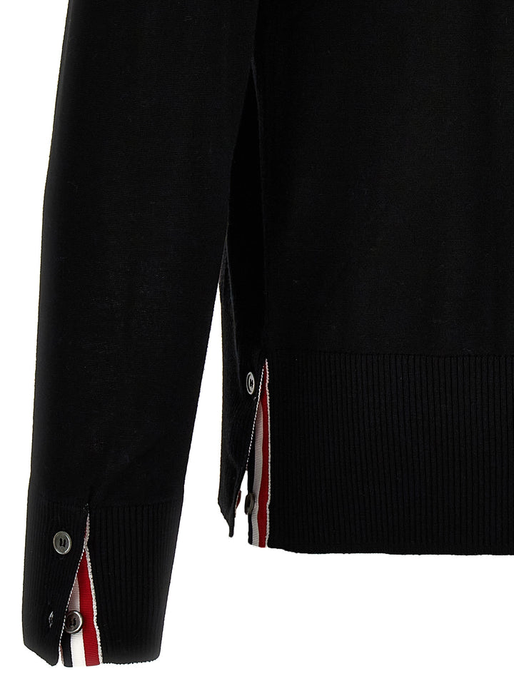 Thom Browne Merino Wool Cardigan Maglioni - Nero | 1b6576627bd355fb1914f1a85b7113dc54c7578e