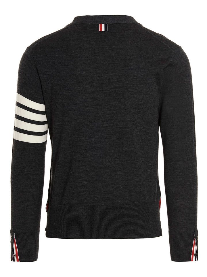 Thom Browne Merino Wool Cardigan Maglioni - Grigio | 9d752b56fd6dcc335915749c594c06d9eeabd74a