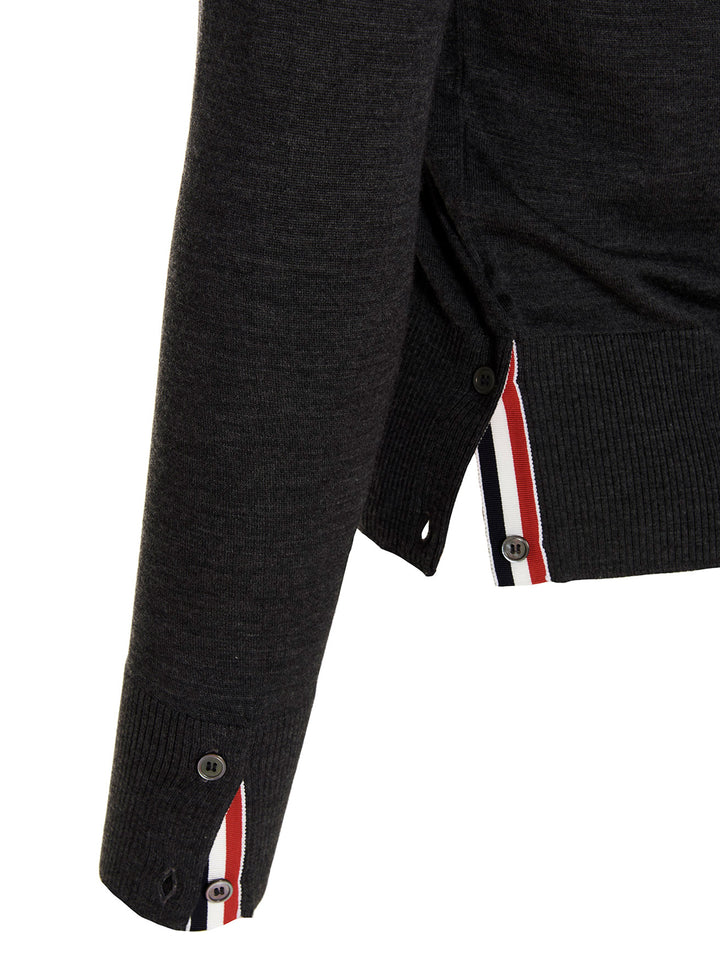 Thom Browne Merino Wool Cardigan Maglioni - Grigio | 6ebe7ef0f50b0c836e4082053490f6dd78954dcf