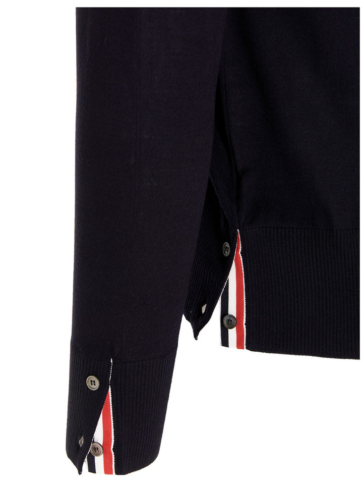 Thom Browne Merino Wool Cardigan Maglioni - Blu | fa453b8e846e87ead35929ee325952c60bddf040