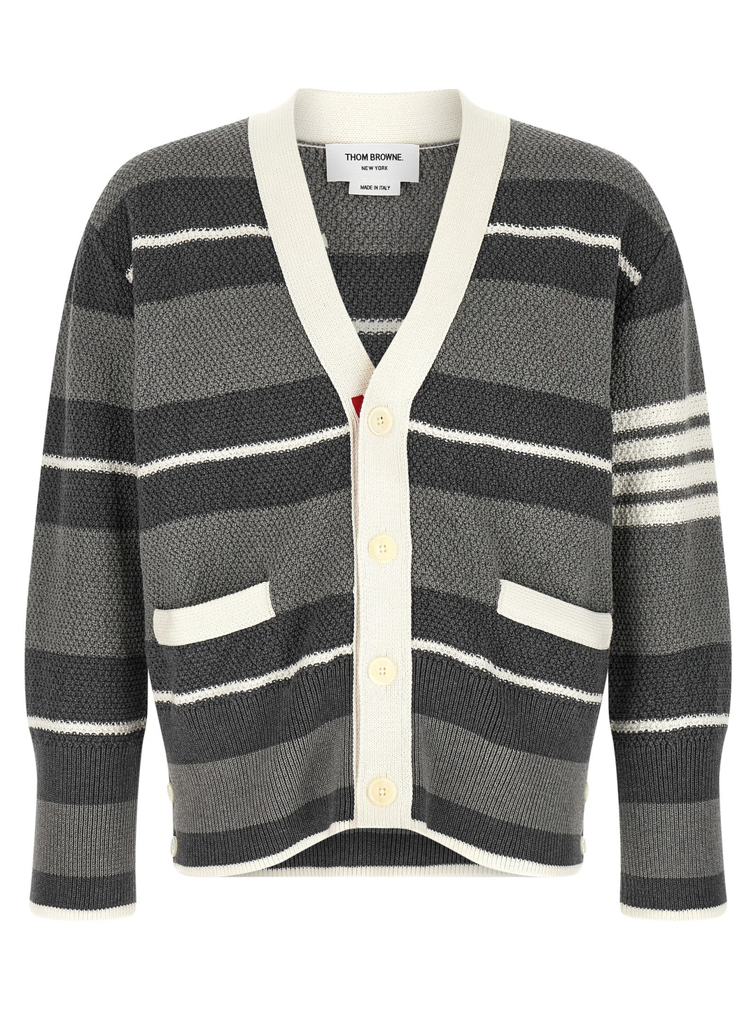 Thom Browne Striped Cardigan Maglioni - Grigio | fbef0a7d8578e667c2eda08d30671031e3638028