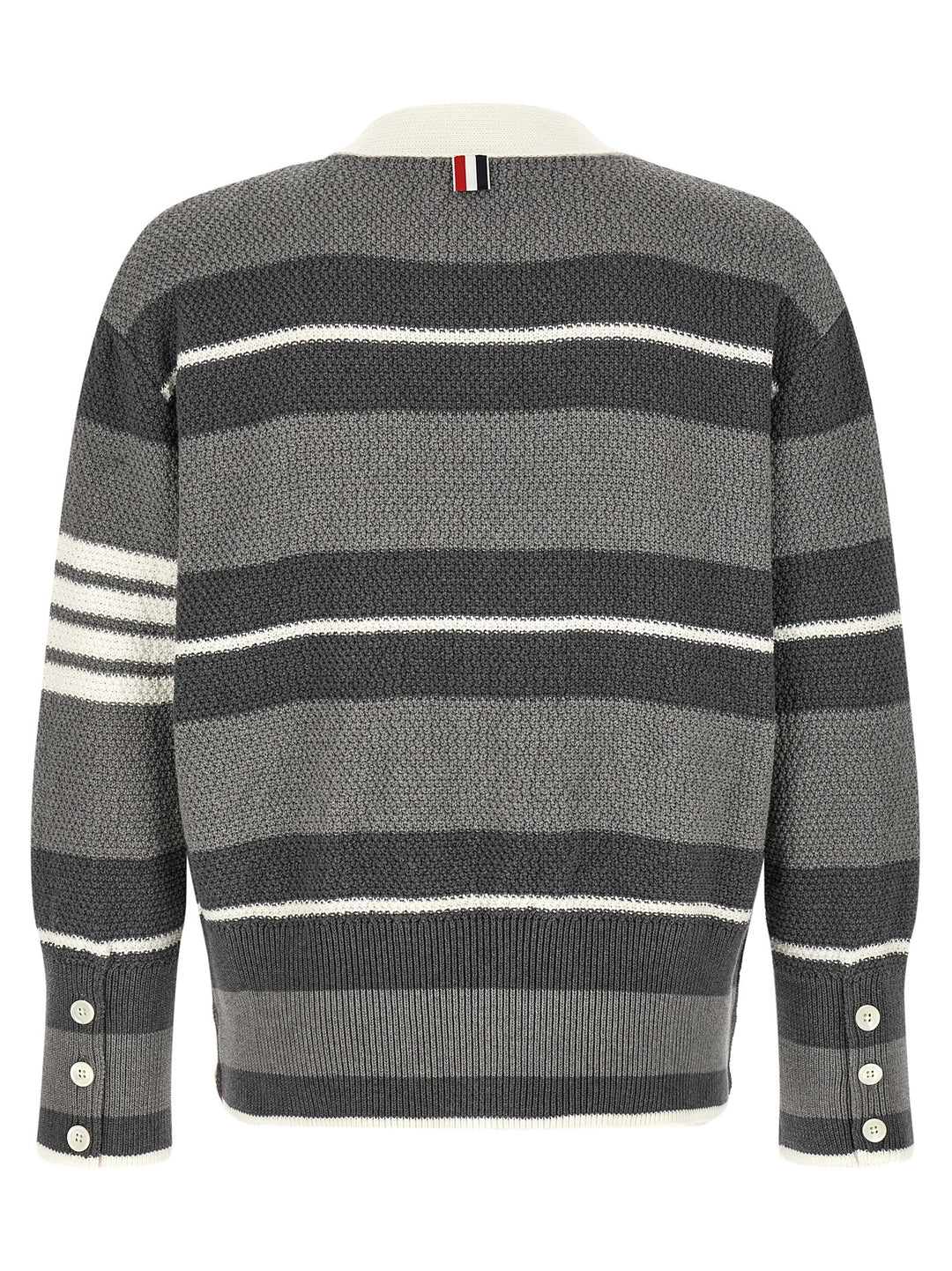 Thom Browne Striped Cardigan Maglioni - Grigio | f7ed029fe9899e230a4b90cbf9753b90612810cc