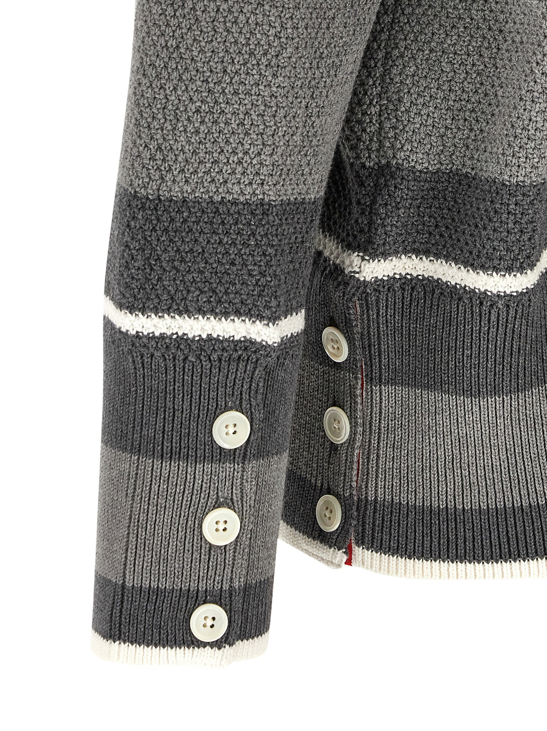 Thom Browne Striped Cardigan Maglioni - Grigio | 9c8ce38d677443c603525cedf717dc412665d9f4