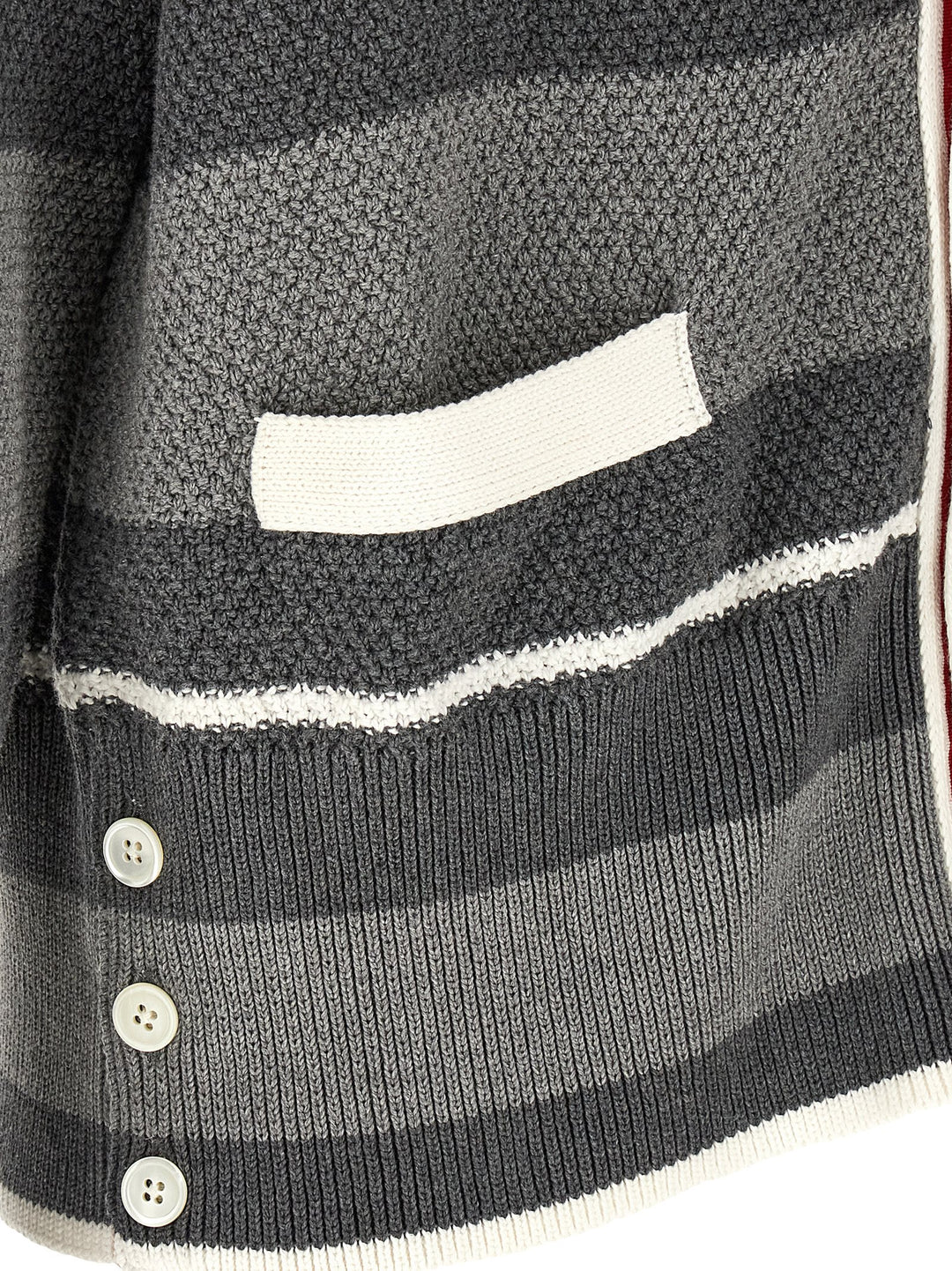 Thom Browne Striped Cardigan Maglioni - Grigio | a4a49841edffa600466f525aa3ecd78c6d003ec1