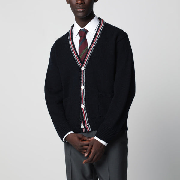Navy Blue Hector Wool And Mohair Cardigan