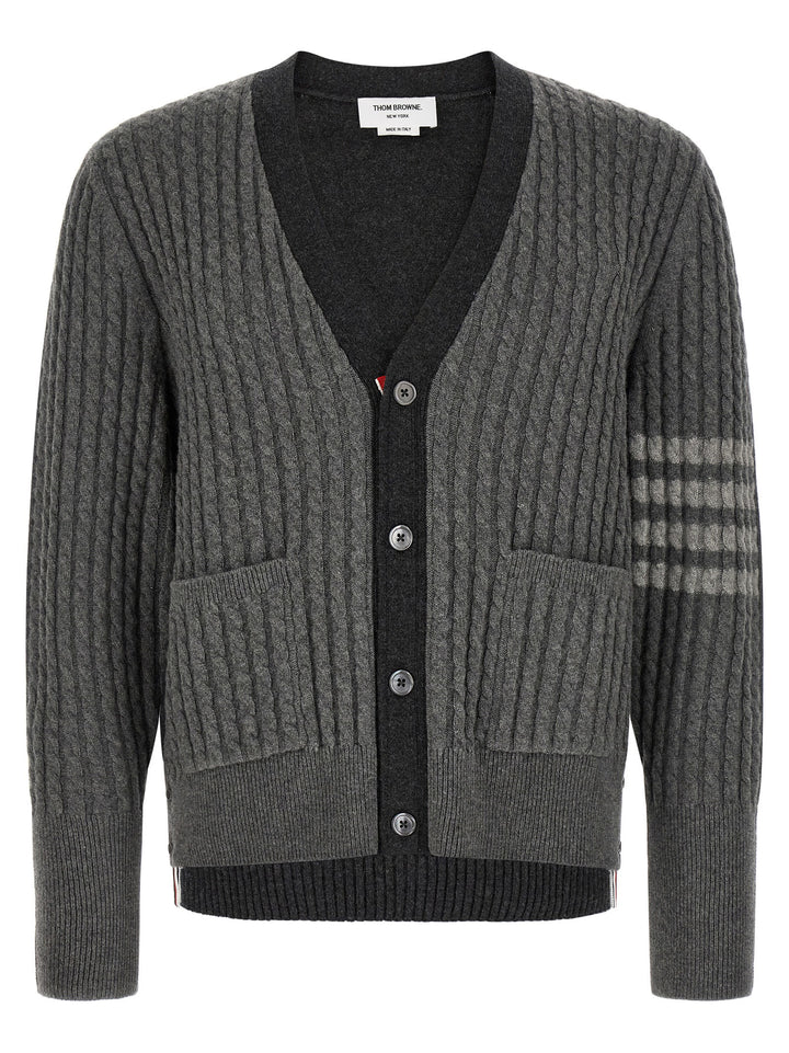 Thom Browne 2-In-1 Trompe L'œil Cardigan Maglioni - Grigio | 04af5d313972bd8a42186ccc2660dd9556570762