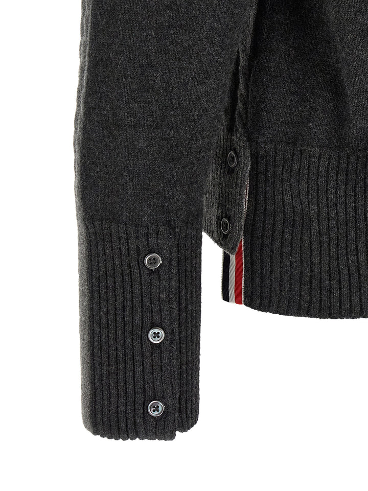 Thom Browne 2-In-1 Trompe L'œil Cardigan Maglioni - Grigio | 5a954785e8e701ff43d9d6cb70db25878bf88b27