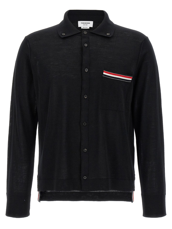 Thom Browne Button Down Maglioni - Nero | 12411b5693e6abbb49a26e4c130937f3a564658e