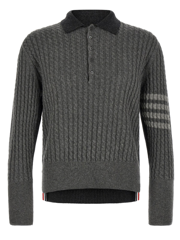 2-In-1 Trompe L'Oeil Shirt Polo Grigio