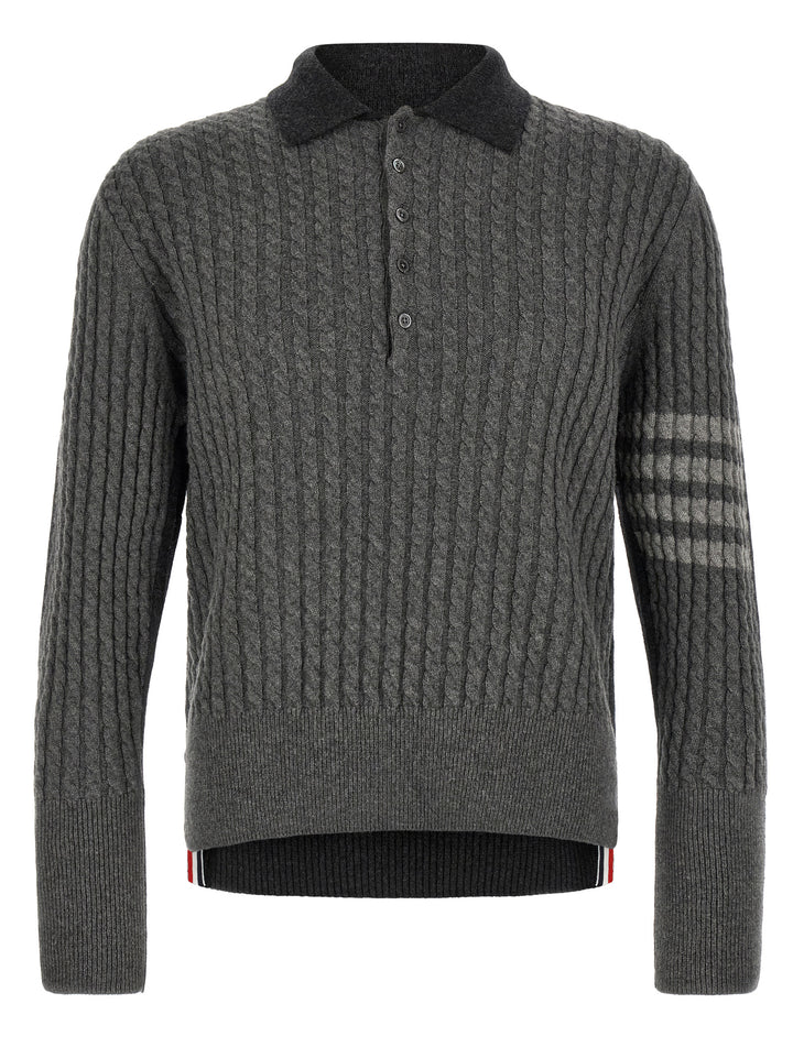 Thom Browne 2-In-1 Trompe L'oeil  Shirt Polo - Grigio | 6e0ed27e0ec6ef1177d9504ea07d9ab2c06f6d98