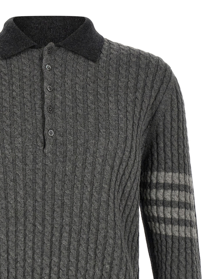 Thom Browne 2-In-1 Trompe L'oeil  Shirt Polo - Grigio | 6ed66178af61d36b2837aa012dd5d462e2317a94