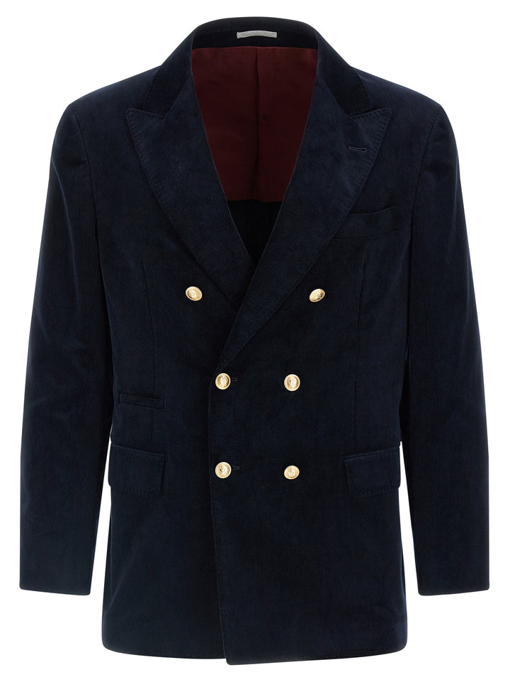 Brunello Cucinelli Corduroy Blazer - Blu | 2d2f854645f92da5f5943f7e1dc965642ff9afad
