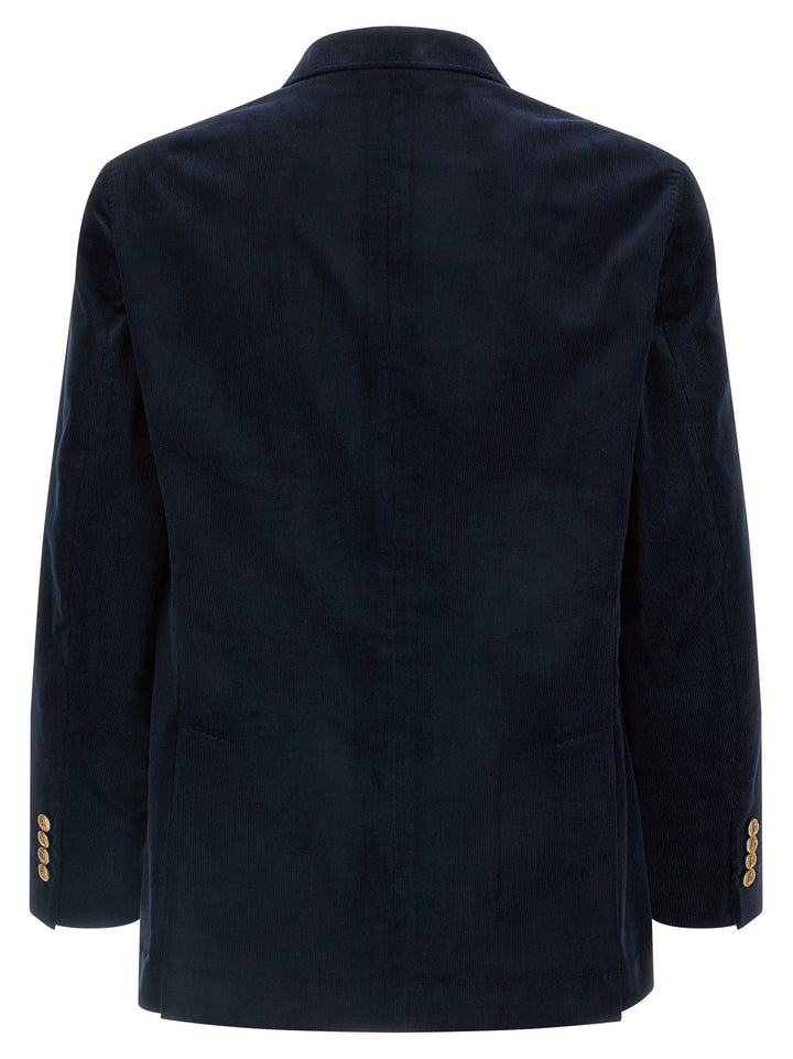 Brunello Cucinelli Corduroy Blazer - Blu | 0b7014ee411bf44782bea95cee2bf1cec88fe638