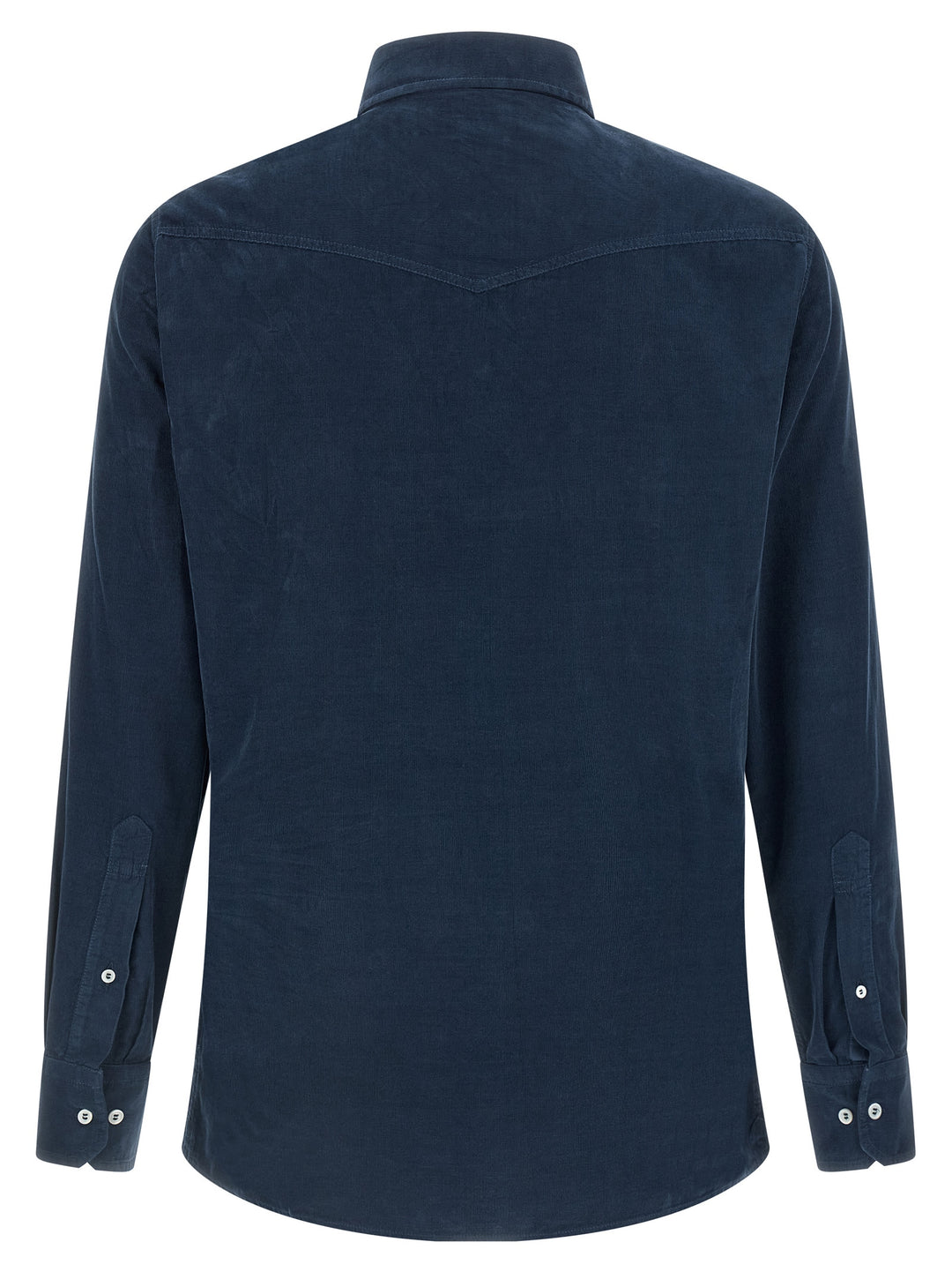 Brunello Cucinelli Corduroy Shirt Camicie - Blu | 03f4b05ba59b6602932a1f44f2e1994218467fcc