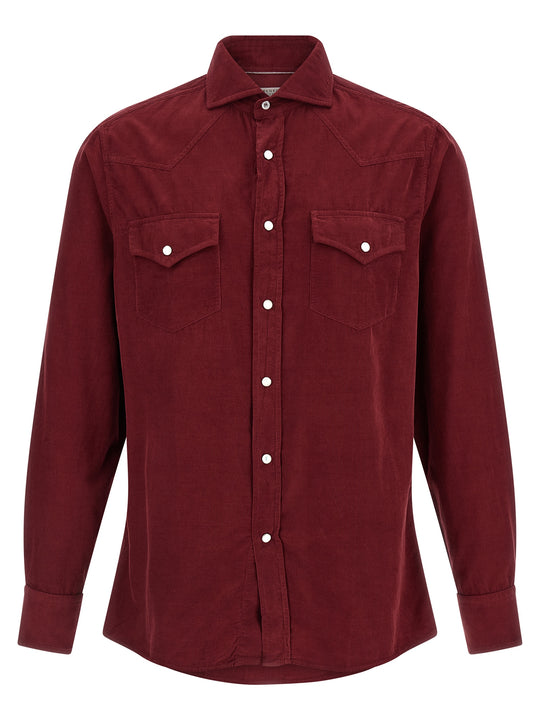 Corduroy Shirt Camicie Bordeaux