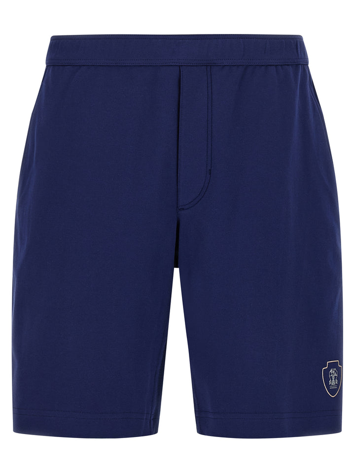 Brunello Cucinelli Interlock Cotton Bermuda Shorts Bermuda e Short - Blu | cfe66721201f0e8edb776e7c6a98b9891654aa87