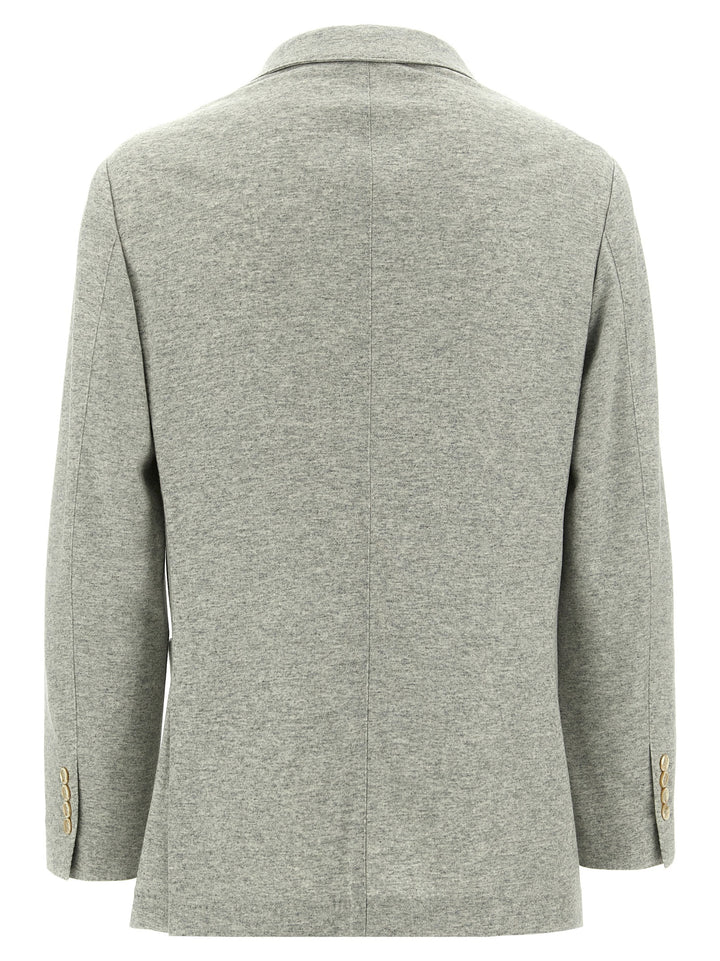 Brunello Cucinelli Single-Breasted Cashmere Blazer - Grigio | d5232e914eb6583cf389cf432029785735c92e75