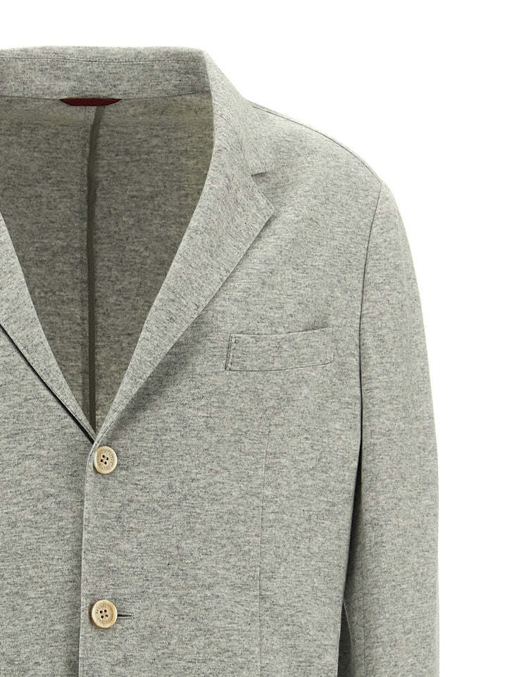 Brunello Cucinelli Single-Breasted Cashmere Blazer - Grigio | 63372611c739b72067ff03c10a2349b1d8f2ccf3