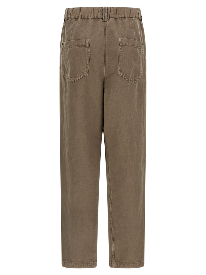 Brunello Cucinelli Cotton Trousers Pantaloni - Marrone | 58cdff6162b5b473693f88f1bce1f48e518d5fd6
