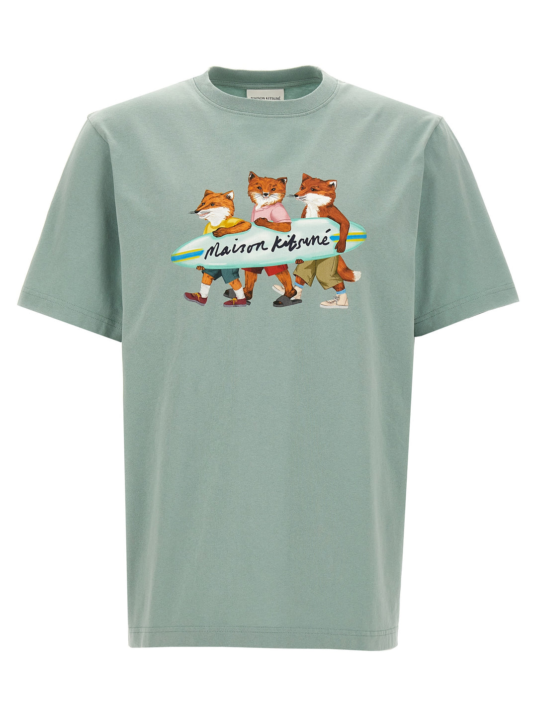 Surfing Foxes T Shirt Celeste