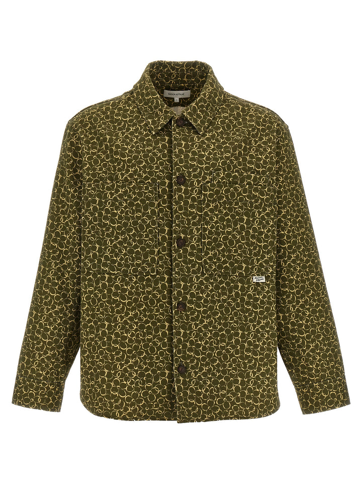 Floral Print Overshirt Camicie Verde