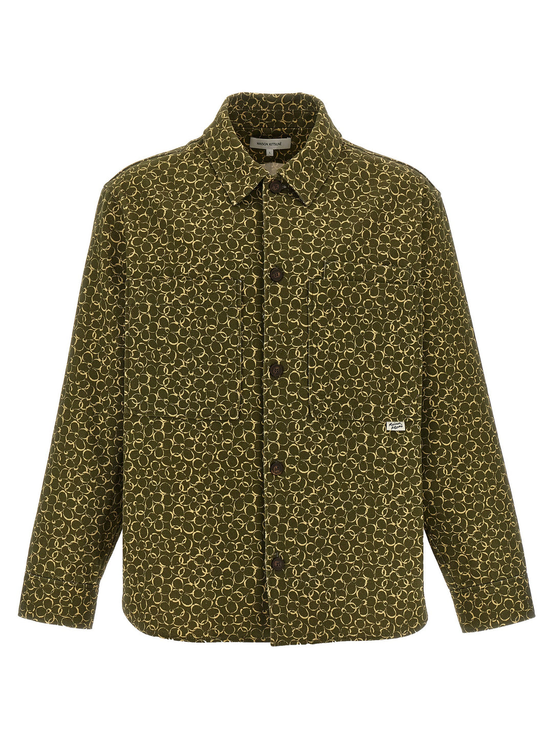Maison Kitsune Floral Print Overshirt Camicie - Verde | 026cecca4143d54d5f965fe8e1ed03066111bcd8