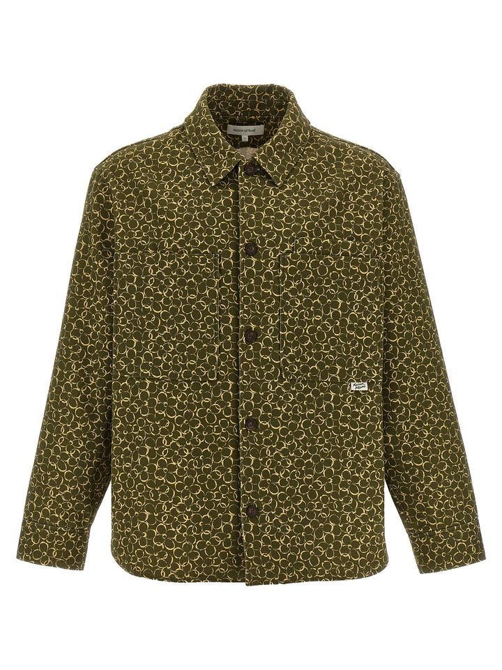 Maison Kitsune Floral Print Overshirt Camicie - Verde | 026cecca4143d54d5f965fe8e1ed03066111bcd8
