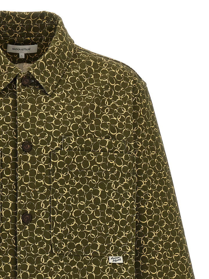 Maison Kitsune Floral Print Overshirt Camicie - Verde | 7d99778a64bf7ff01aa0ea605a79f6065b79b04e