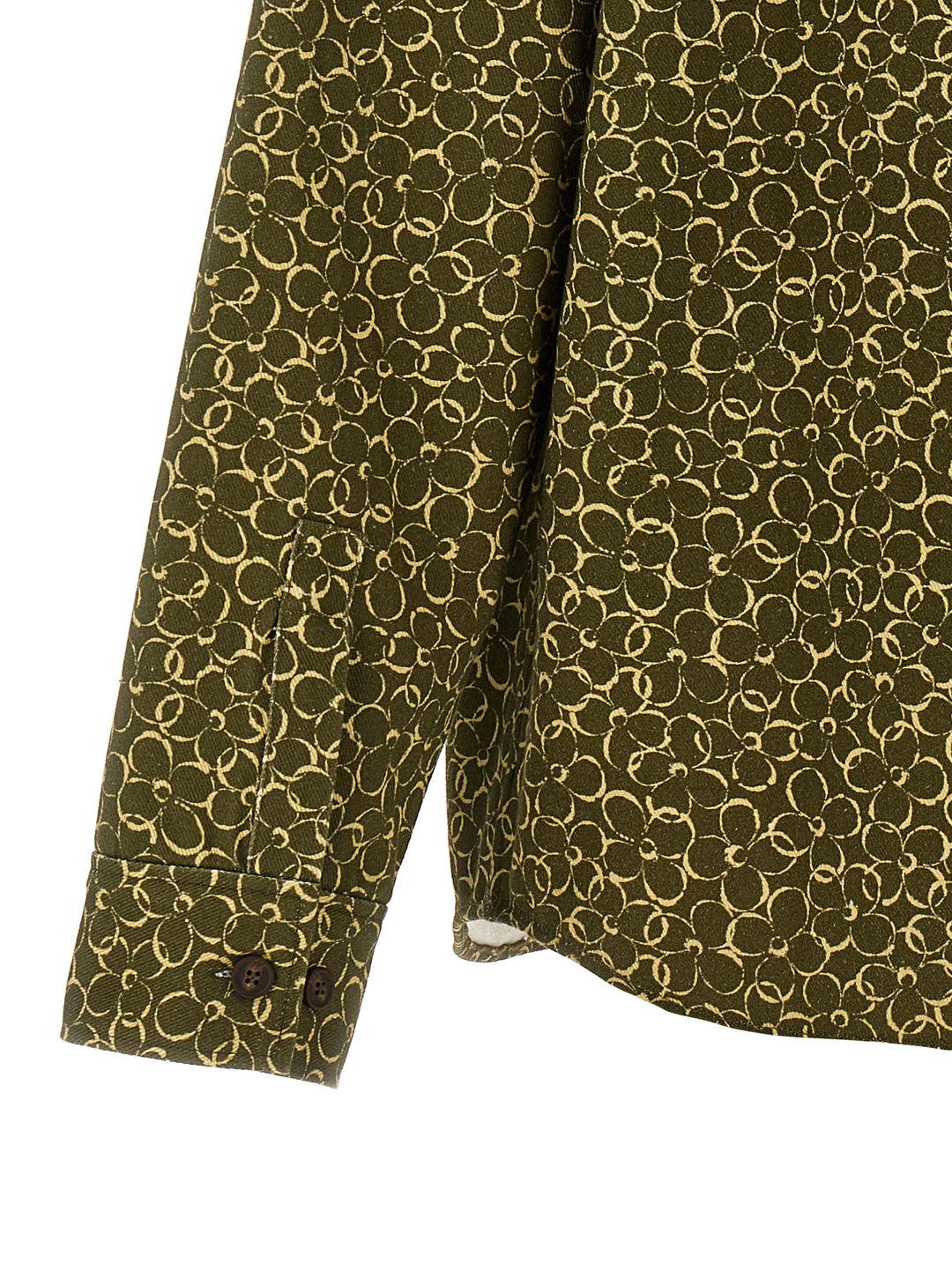 Maison Kitsune Floral Print Overshirt Camicie - Verde | 26c1d29fd68d7be72988fd9e9ee267b5cc02eb44