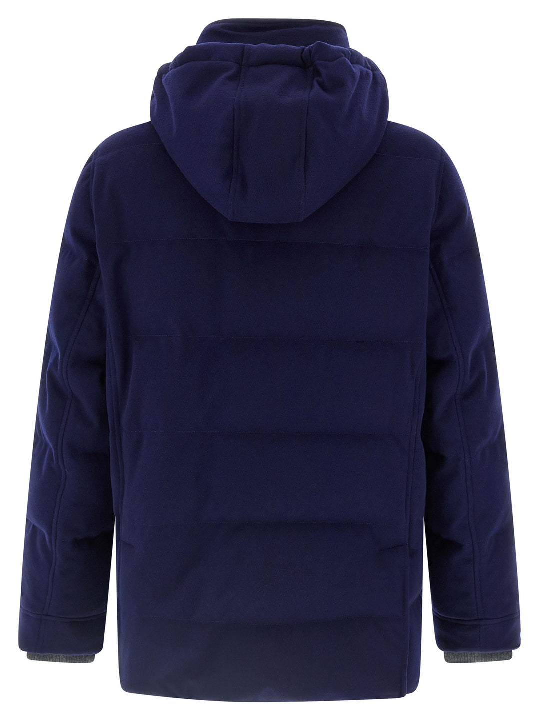 Brunello Cucinelli Flannel Down Jacket Puffer Jackets - Blu | 6f67a7d954c228417a2285d2cacb4b8314ac7417