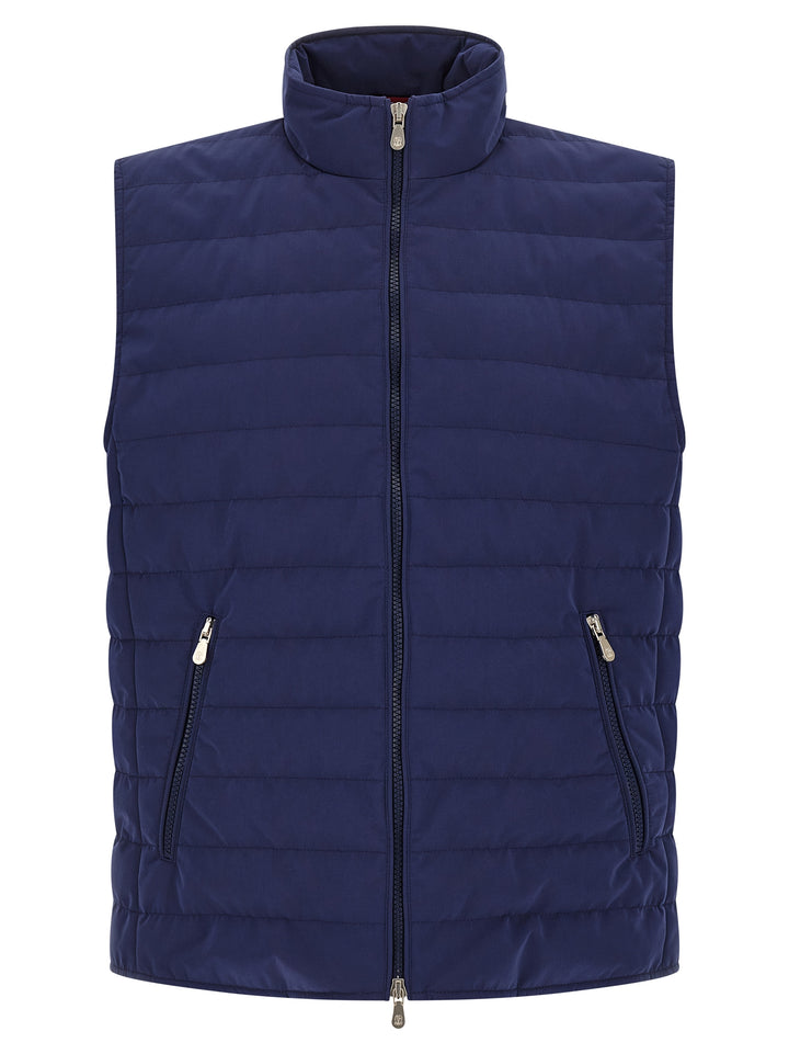 Brunello Cucinelli Quilted Vest Gilet - Blu | 1cf1a847432eaf31fd564c2f6db21a6b7bae225e