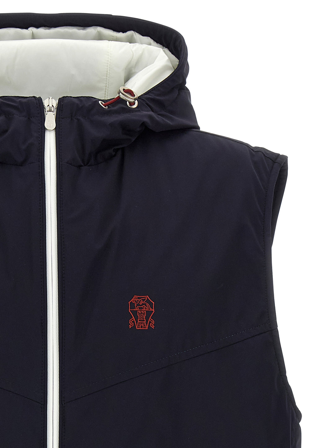 Brunello Cucinelli Hooded Vest Gilet - Blu | 94f25d17f7f1471745040755b445751089c8a1d4