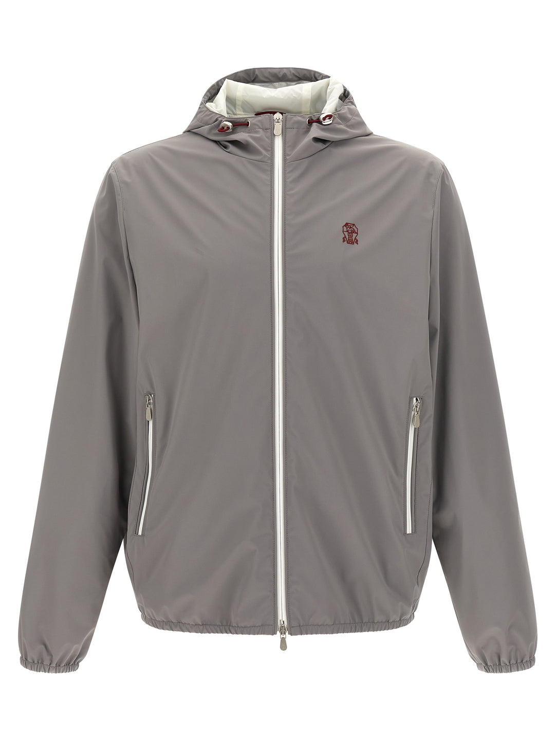 Brunello Cucinelli Logo Embroidery Windbreaker Puffer Jackets - Grigio | ad7de894d0abb973d0396fa2775971eeeb0245e2