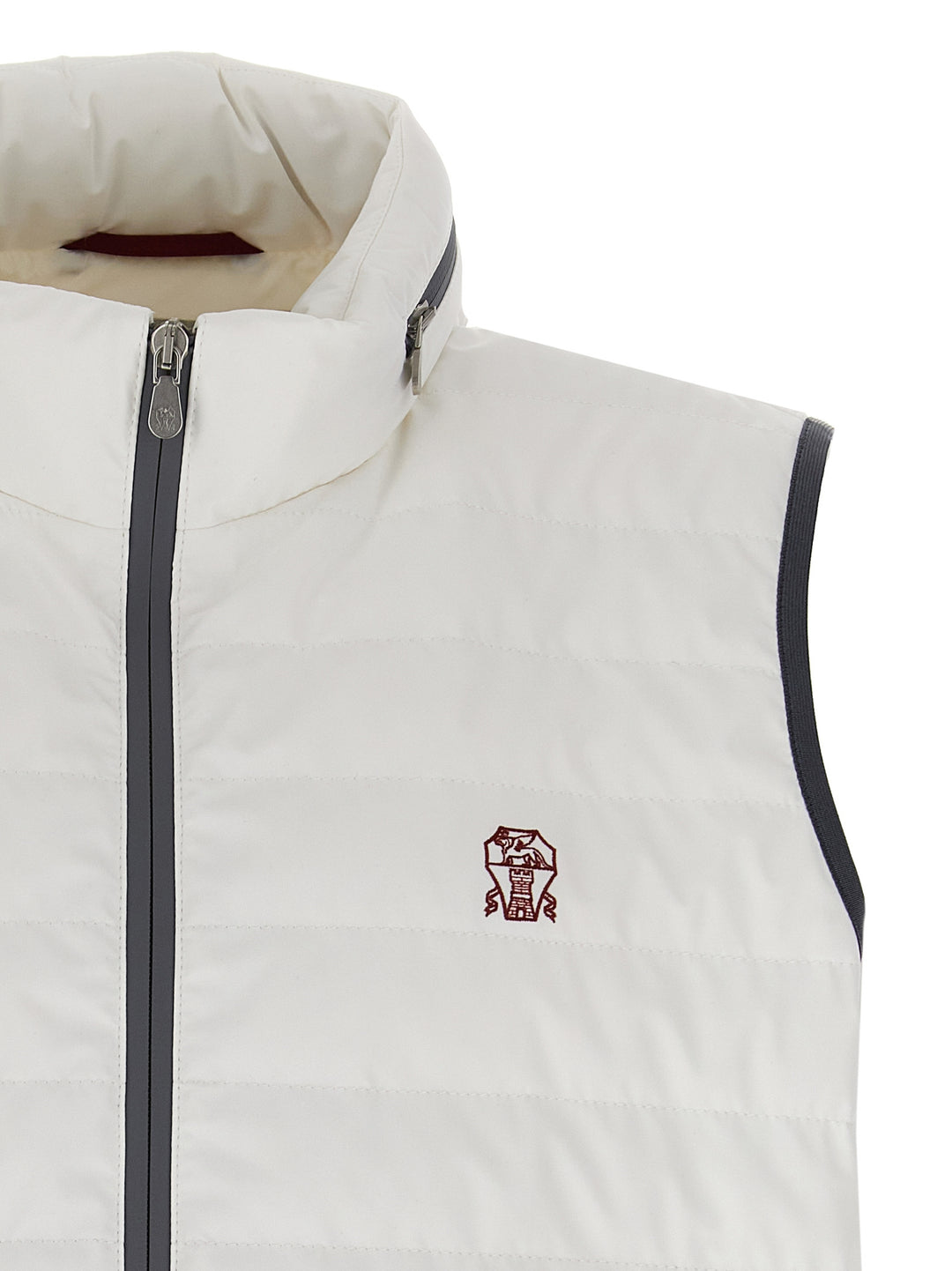 Brunello Cucinelli Logo Vest Gilet - Bianco | 4e2f8f7a047b15e01b033a83ccbb402b8c9a7df2