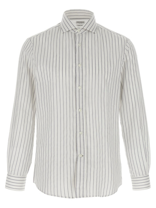 Striped Canvas Shirt Camicie Bianco