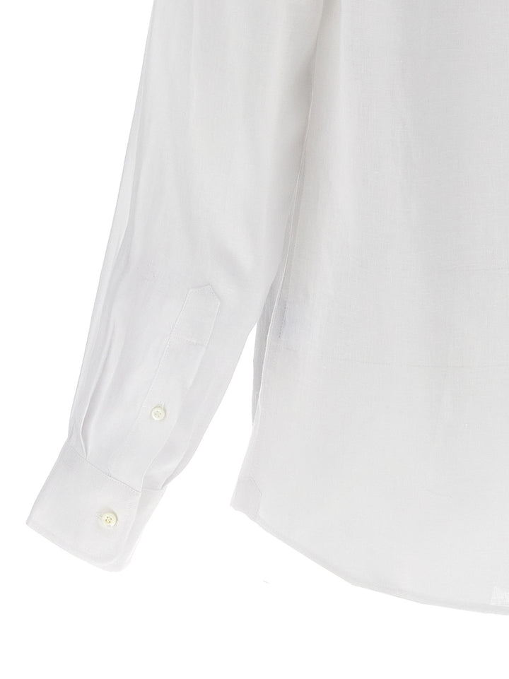 Brunello Cucinelli Linen Shirt Camicie - Bianco | 8778d6bb567afe255f1f229f1268f2d7d9bc56ef