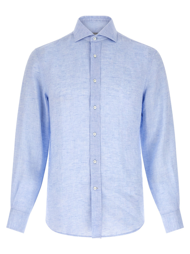 Brunello Cucinelli Linen Shirt Camicie - Celeste | a1f121f380cd6ebe35c2df0519943719ac86dc8d