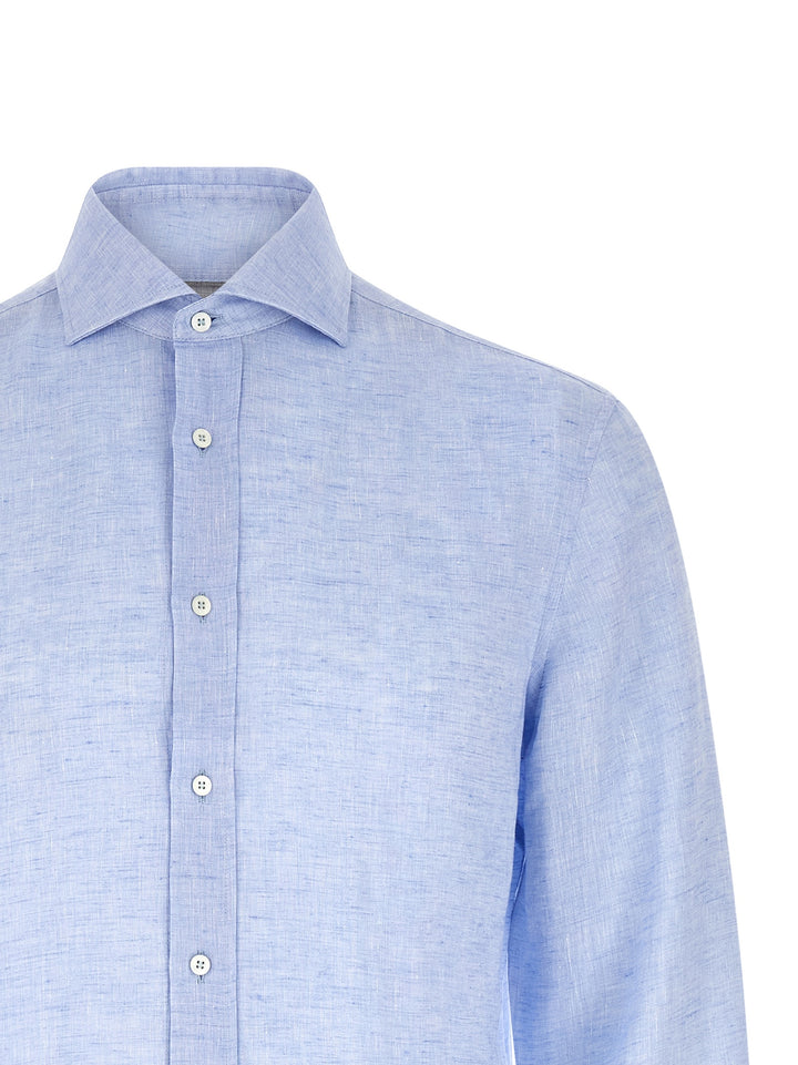 Brunello Cucinelli Linen Shirt Camicie - Celeste | 6f043b4add52454fad90c15bec262b1c6c79c108