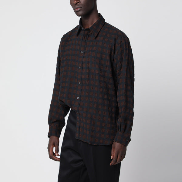 Chemise Veterano à Carreaux en Mélange de Laine