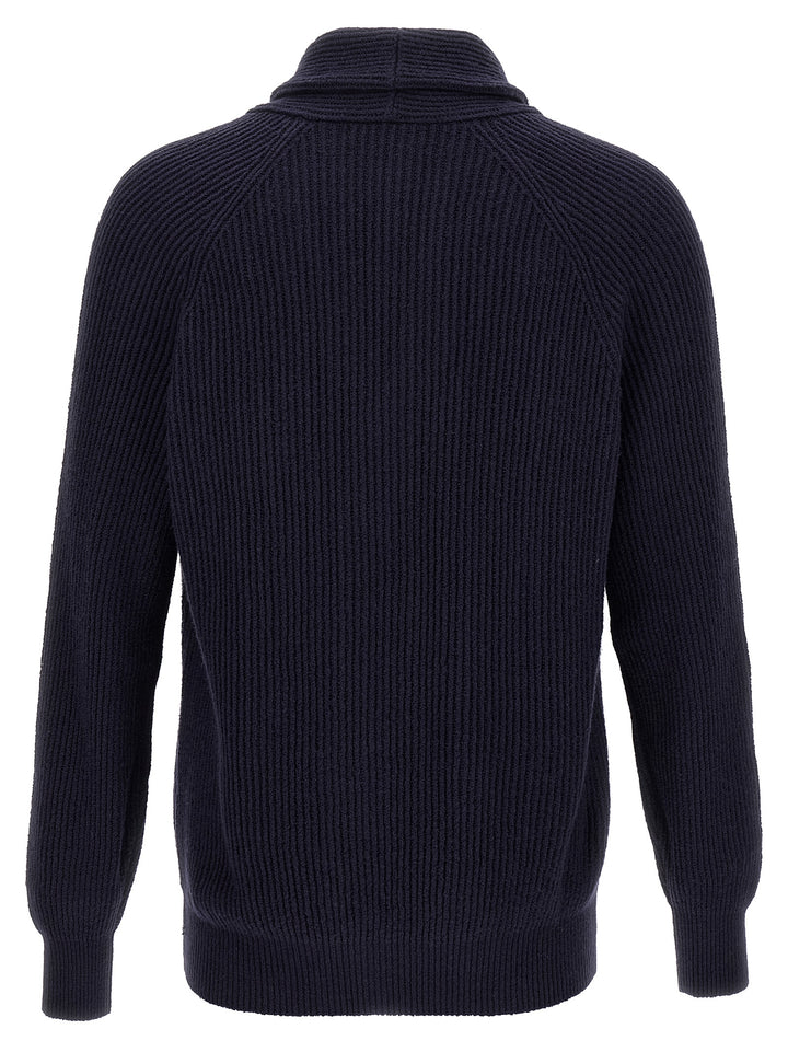 Brunello Cucinelli Shawl Neck Cardigan Maglioni - Blu | 78ee4b4468dddaf3db26a74e161f3fa57a4378f7